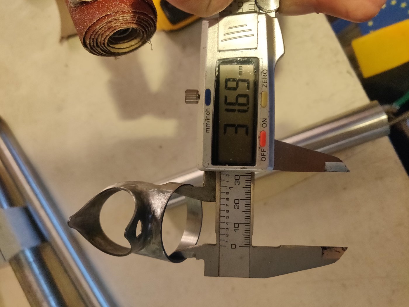 Mesure du raccord au pied à coulisse